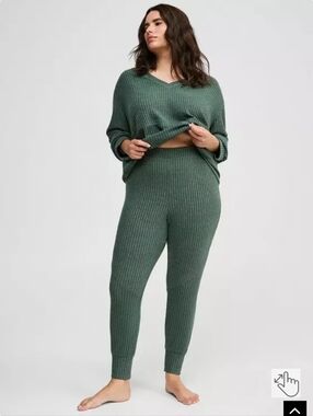 torrid super soft plush , Rib waffle leggings - Forest Green size 1X NWT